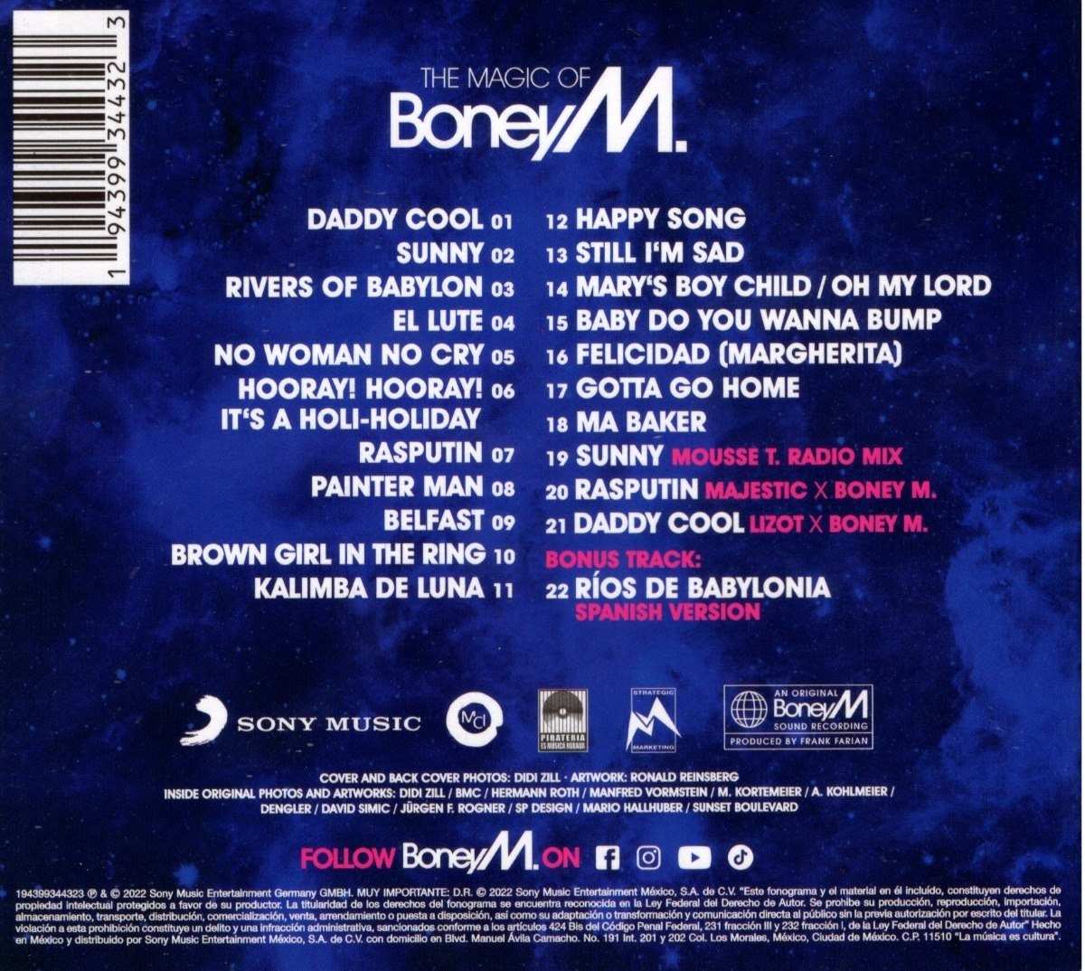 The Magic Of Boney M Disco Cd / 22 Canciones.