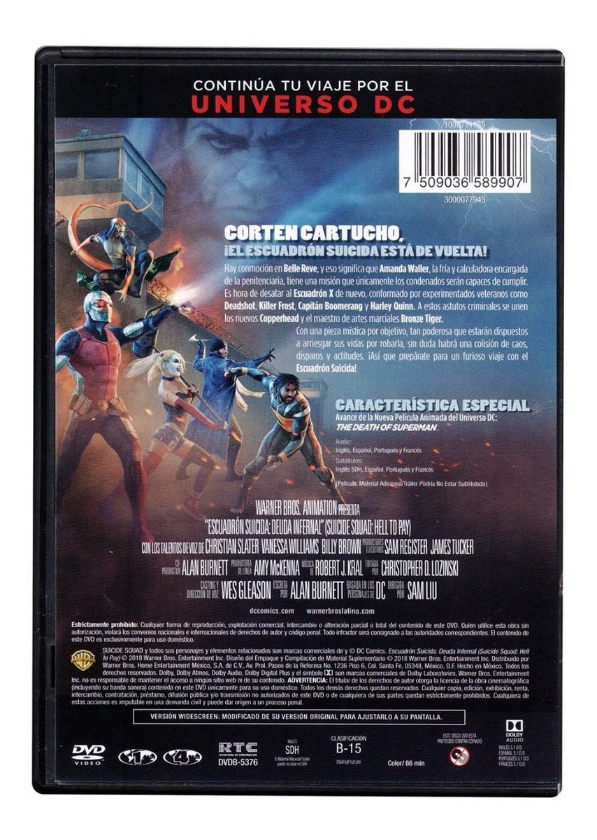 Escuadron Suicida Deuda Infernal Hell To Pay Dvd