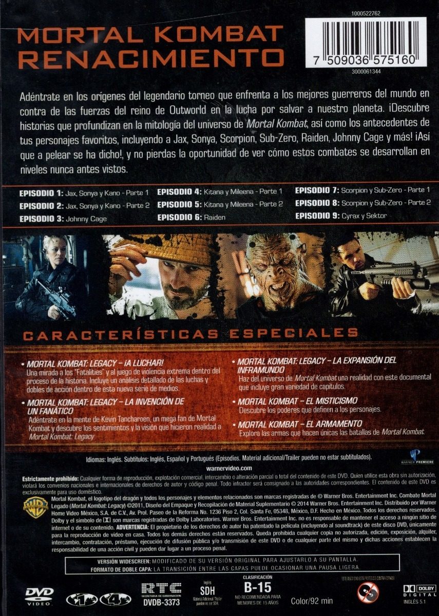 Mortal Kombat Legacy Serie Dvd