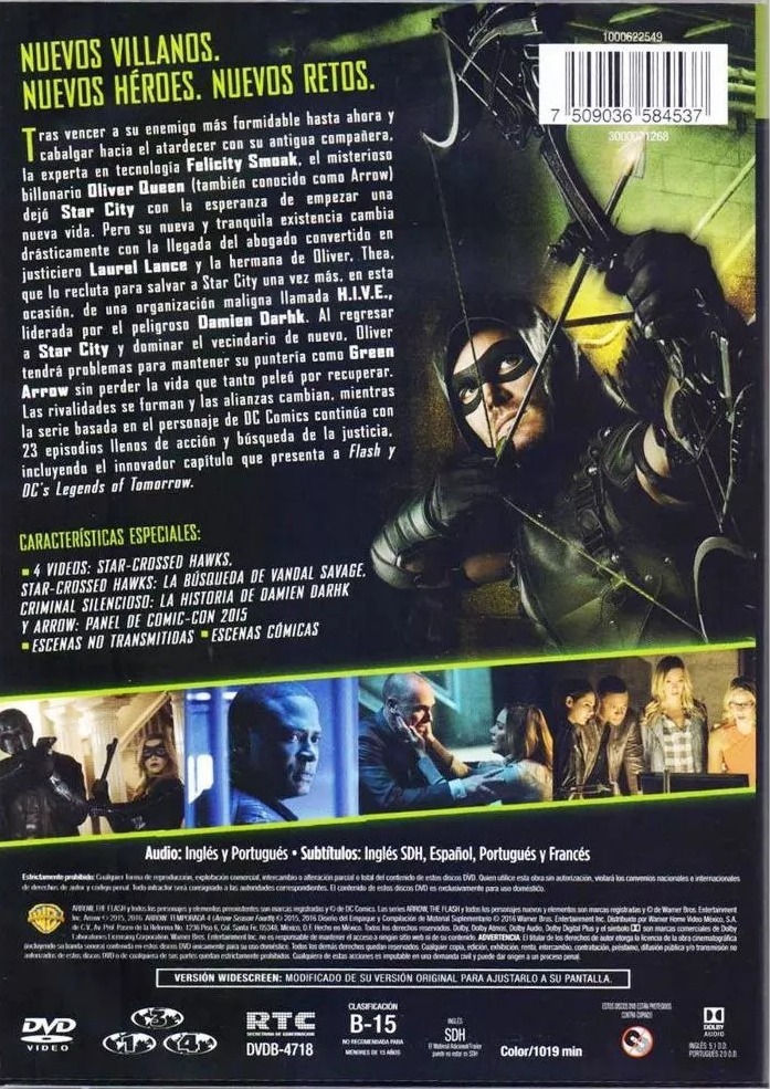 Arrow Cuarta Temporada 4 Cuatro Dvd