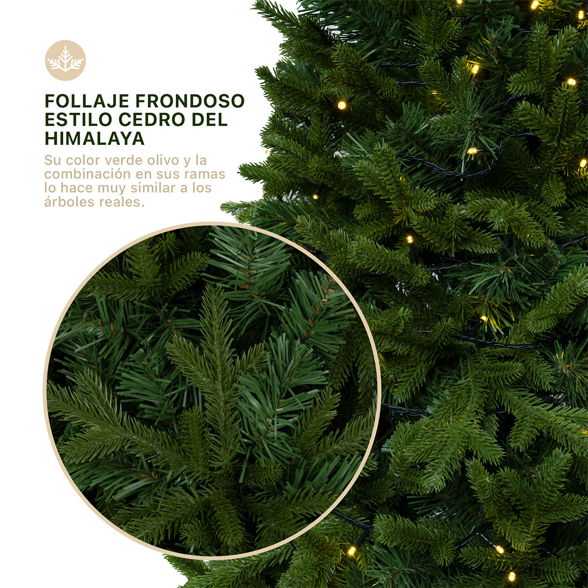 Árbol de Navidad Pino Navideño de 1.8m 1100 Ramas - Verde Olivo Para ESQUIMAL