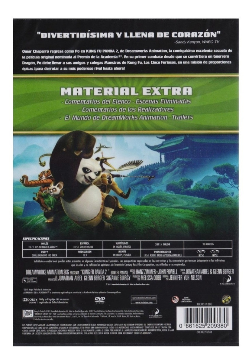Kung Fu Panda 2 Dos Dreamworks Pelicula Dvd