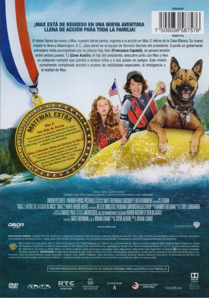 Max 2 Heroe De La Casa Blanca Pelicula Dvd