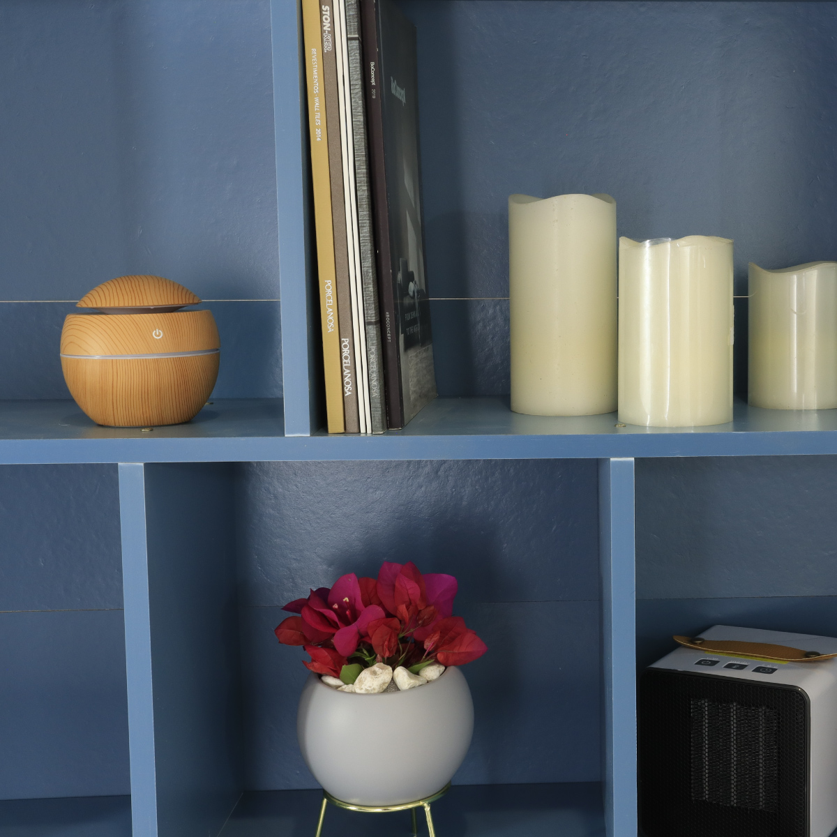 Ilios Innova Organizador de 10 Cubos, librero para Sala, Estancia, Oficina o estudio Estante Multifuncional Elegante librero minimalista. 