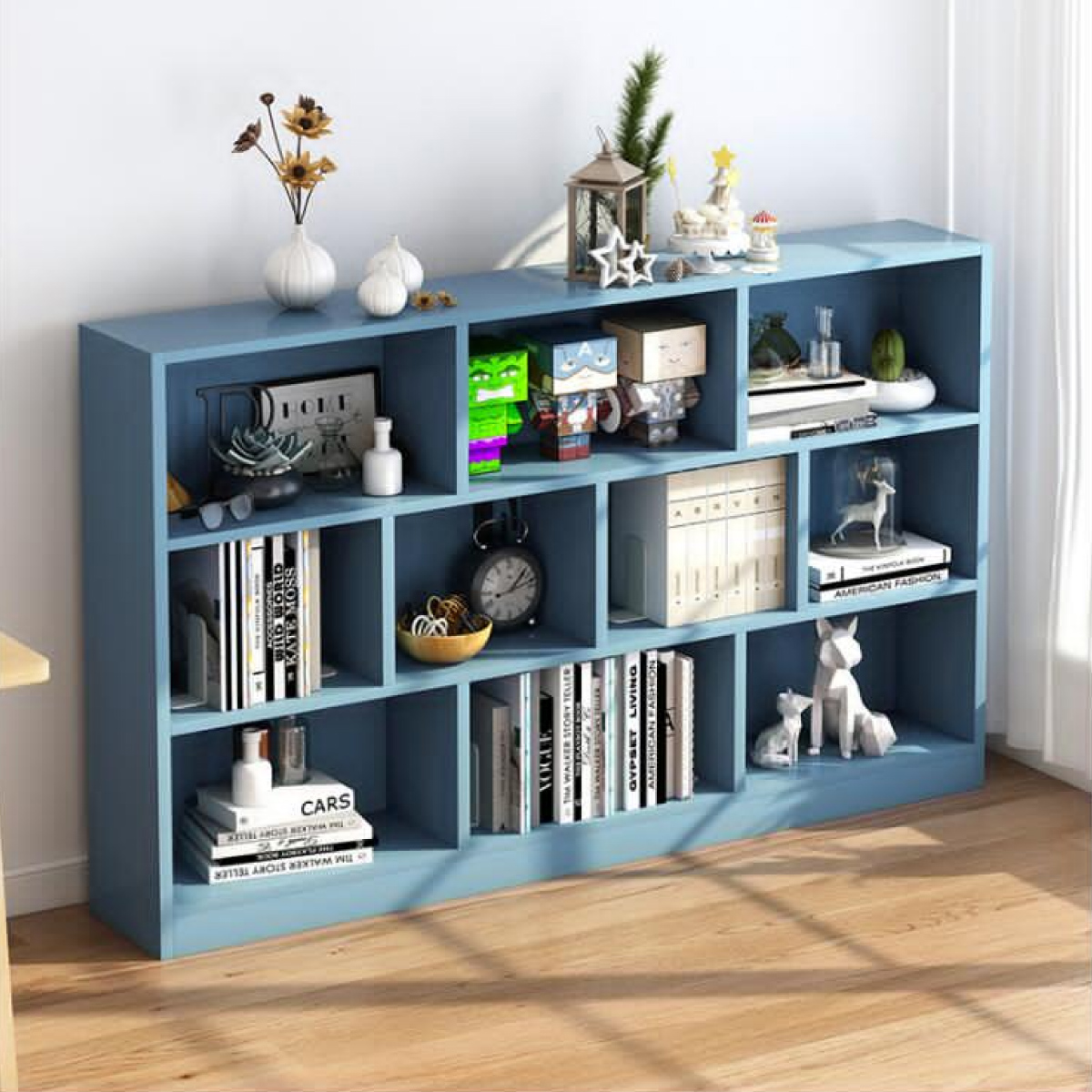 Ilios Innova Organizador de 10 Cubos, librero para Sala, Estancia, Oficina o estudio Estante Multifuncional Elegante librero minimalista. 