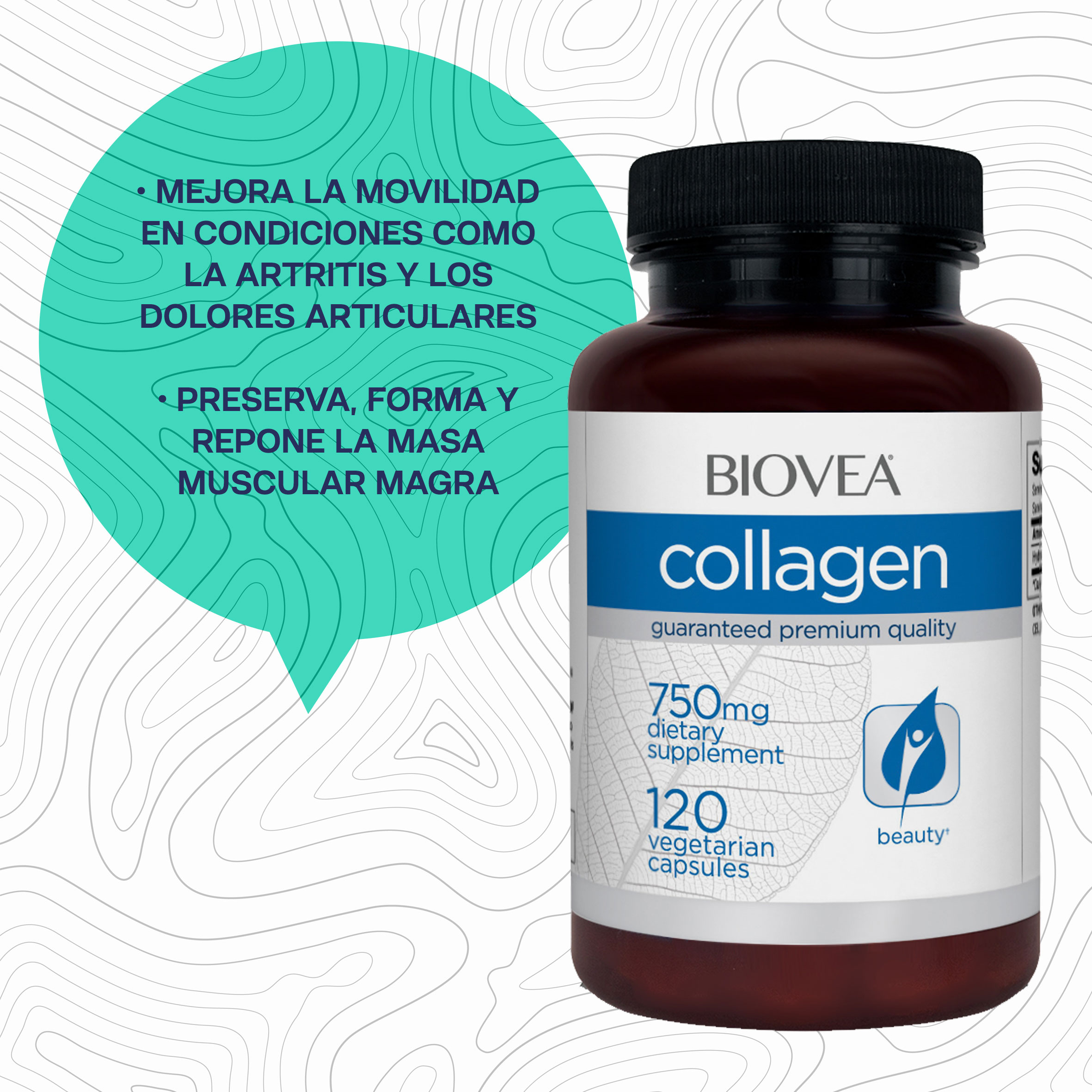 Biovea Colágeno 750mg 120 cápsulas