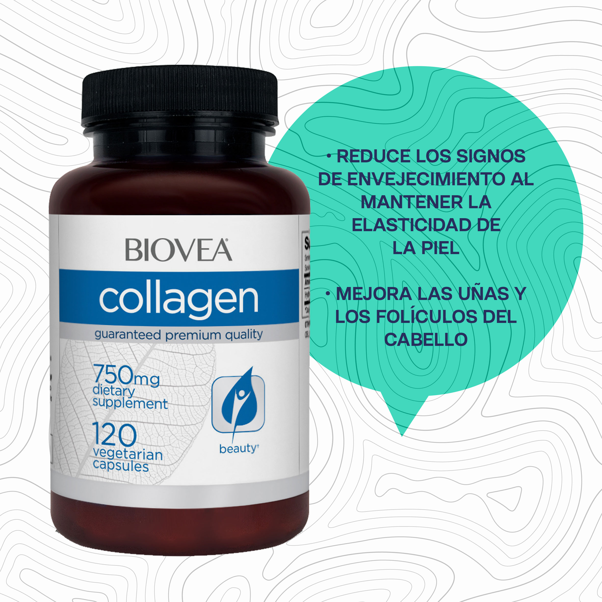 Biovea Colágeno 750mg 120 cápsulas