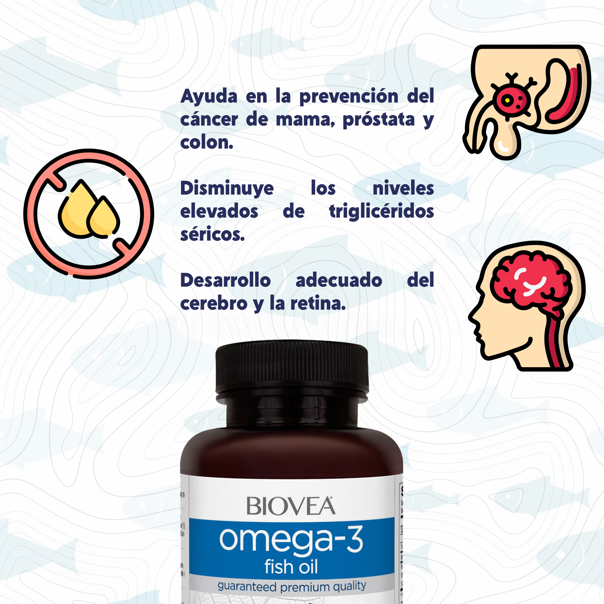 Biovea Aceite de pescado omega-3 1200mg 100 cápsulas