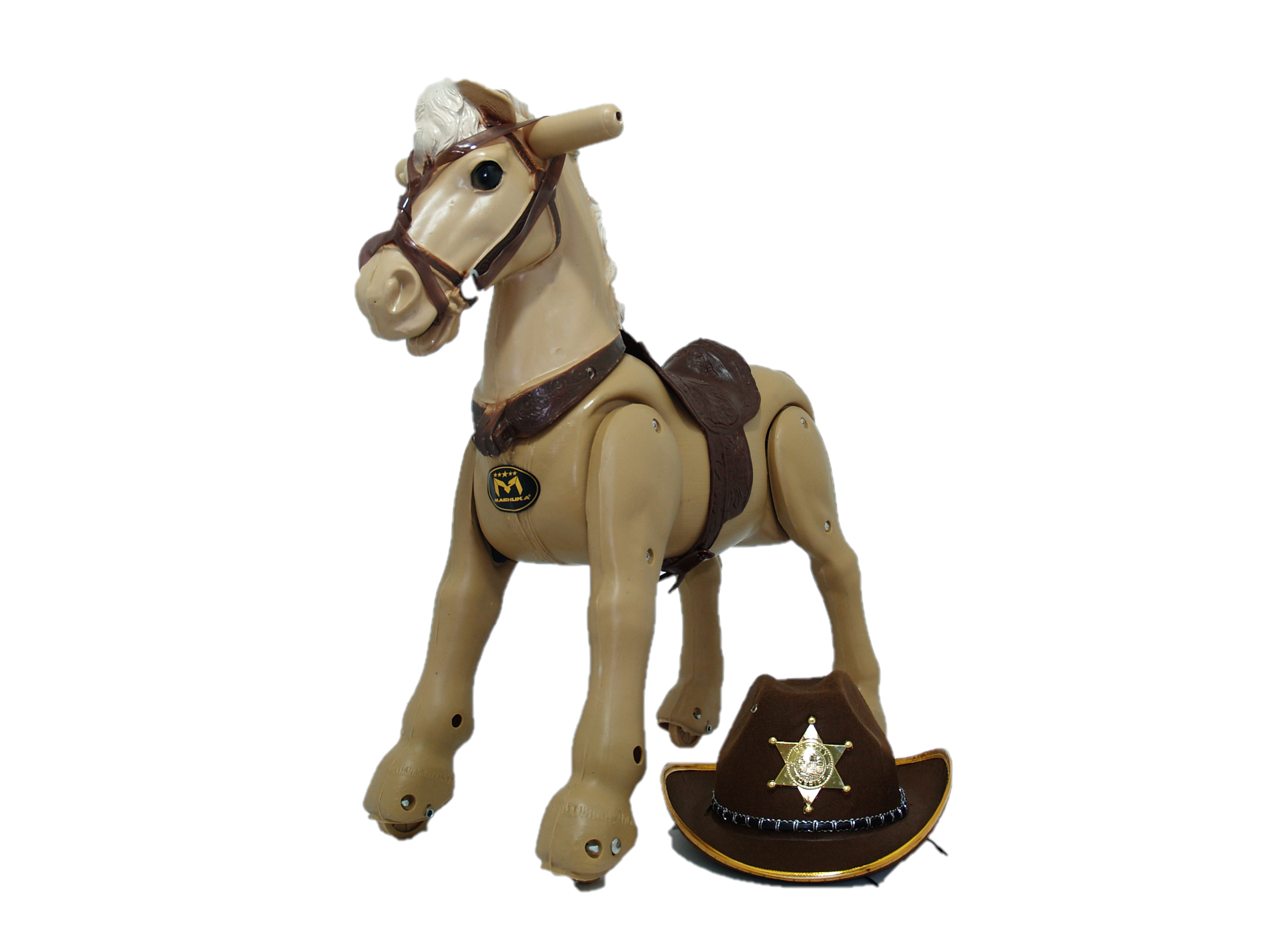 Caballo Montable Bronco Para Niños Con Accion De Avance Color Cafe 