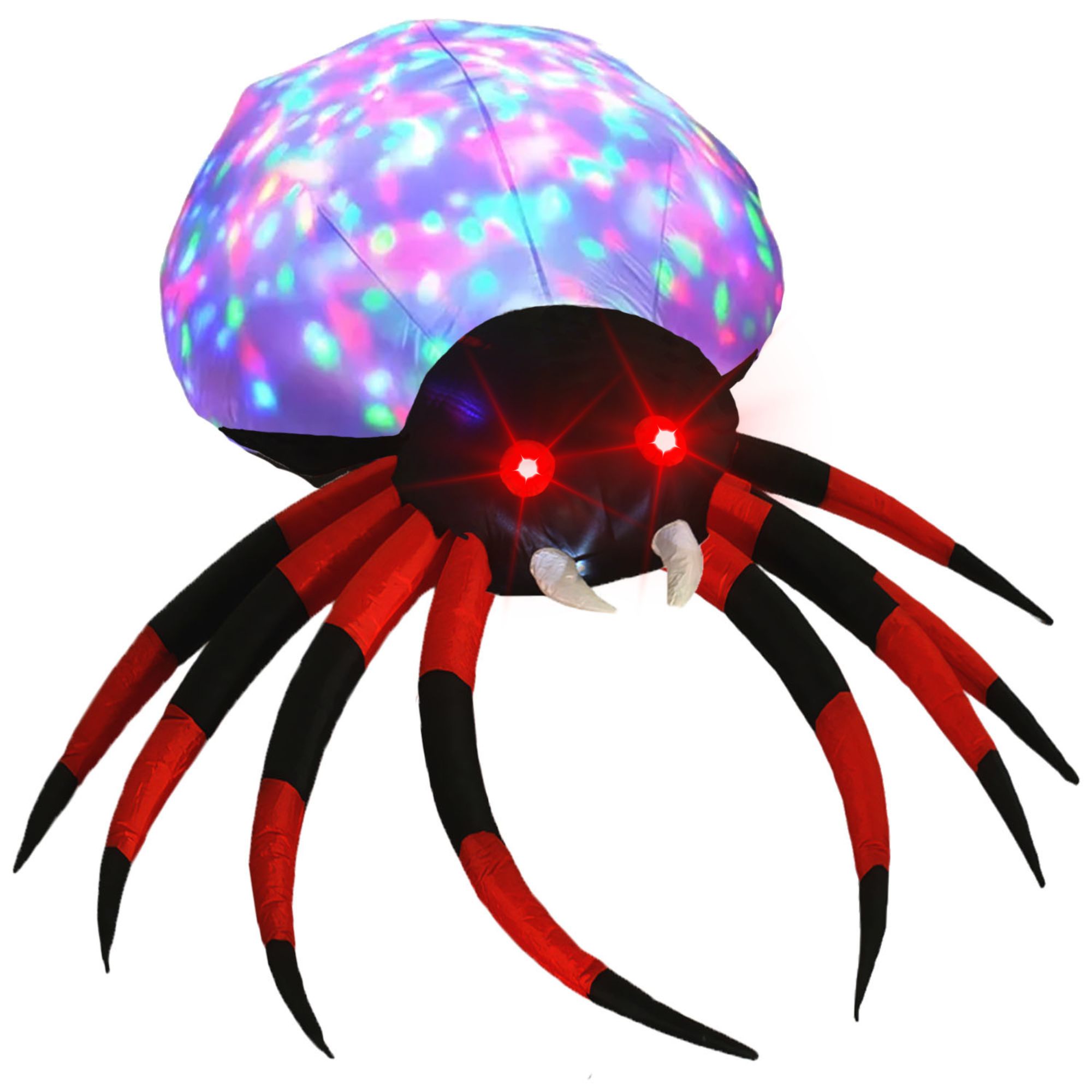 Inflable Halloween Araña Gigante Spider Luz Led 2.3 Mts negro/rojo