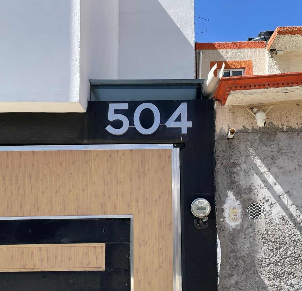 Números para casa 3D Digito 4 30 cm de alto Acero inoxidable para exterior