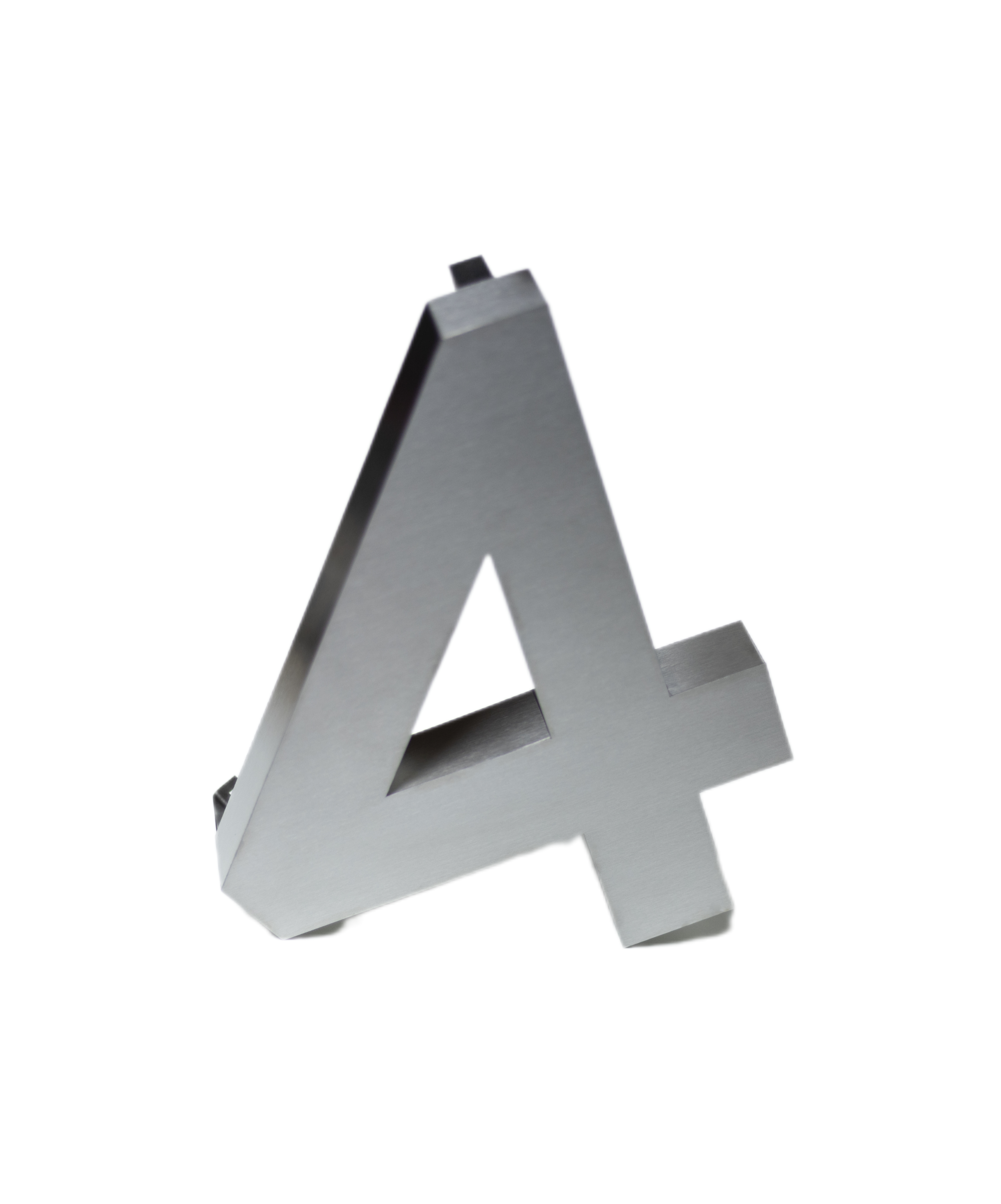 Números para casa 3D Digito 4 30 cm de alto Acero inoxidable para exterior