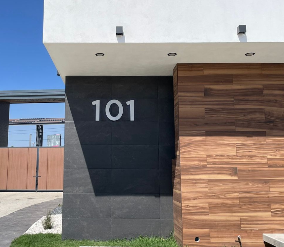 Números para casa 3D Digito 9 30 cm de alto Acero inoxidable para exterior