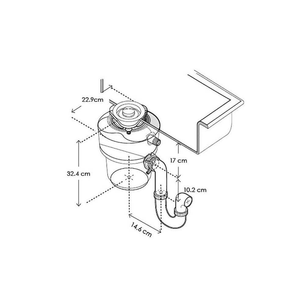 Triturador  De Cocina KitchenAid 3/4 Caballos De Fuerza KCDS075T De 23 Cms Cms En Acero Inoxidable.