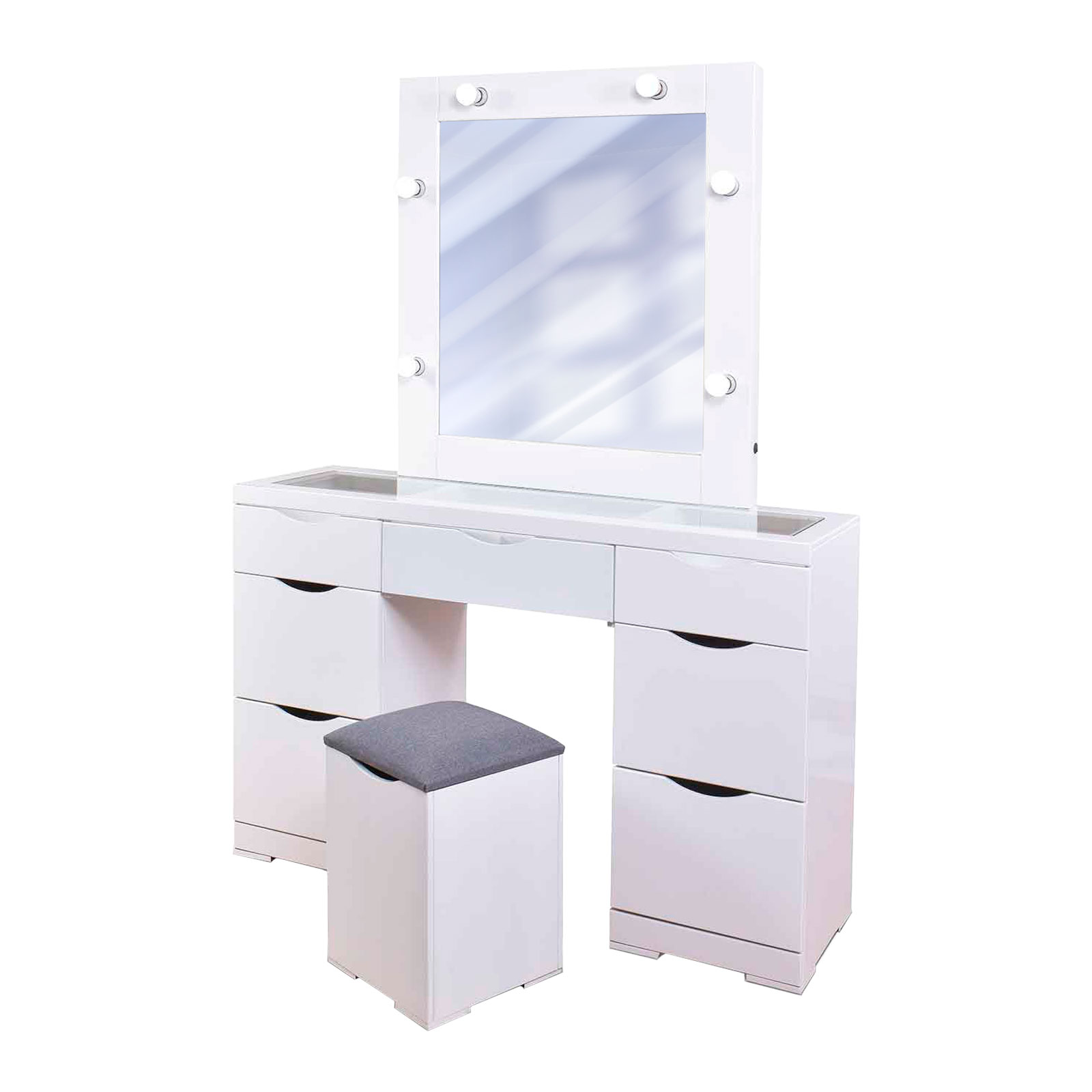 TOCADOR KARDASHIAN COLOR BLANCO MOBELO - ENTREGA UNICAMENTE EN CDMX, QUERÉTARO, PACHUCA, TOLUCA Y SUS ÁREAS METROPOLITANAS