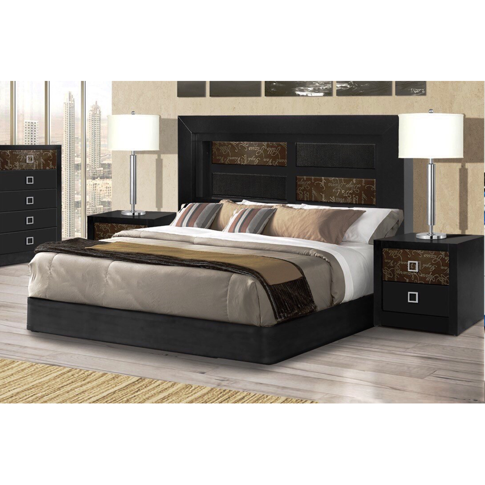 RECÁMARA MOBELO NELLY KING SIZE 3 PZ COLOR CHOCOLATE OSCURO-ENTREGA ÚNICAMENTE EN CDMX, QUERÉTARO, PACHUCA, TOLUCA Y SUS ÁREAS METROPOLITANAS