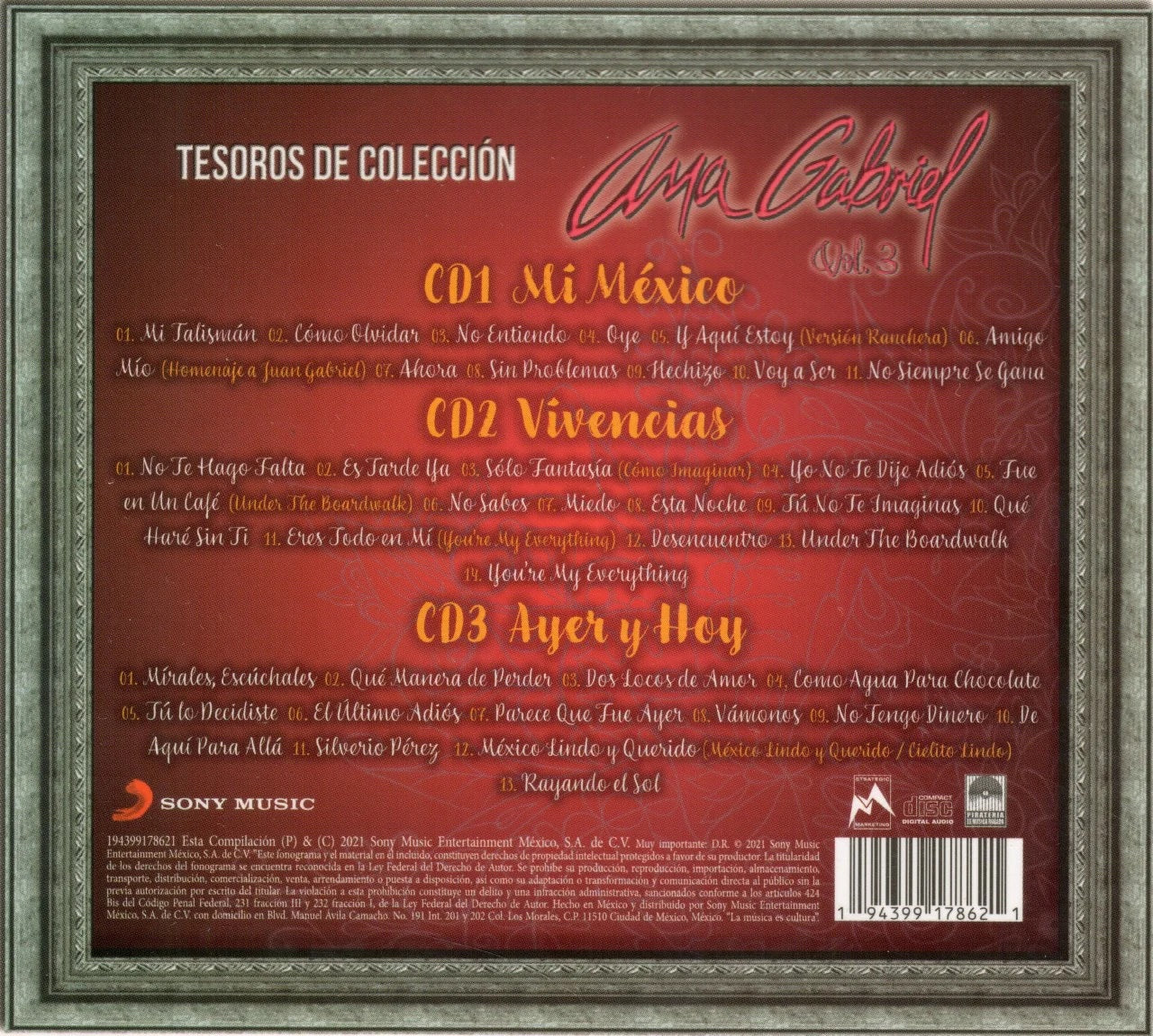 Ana Gabriel - Tesoros De Coleccion / Vol 3 - Boxset 3 Cd
