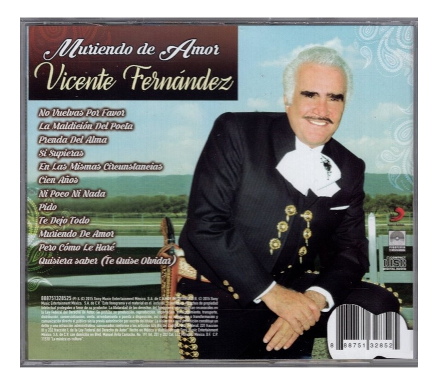 Muriendo De Amor Vicente Fernandez Disco Cd 