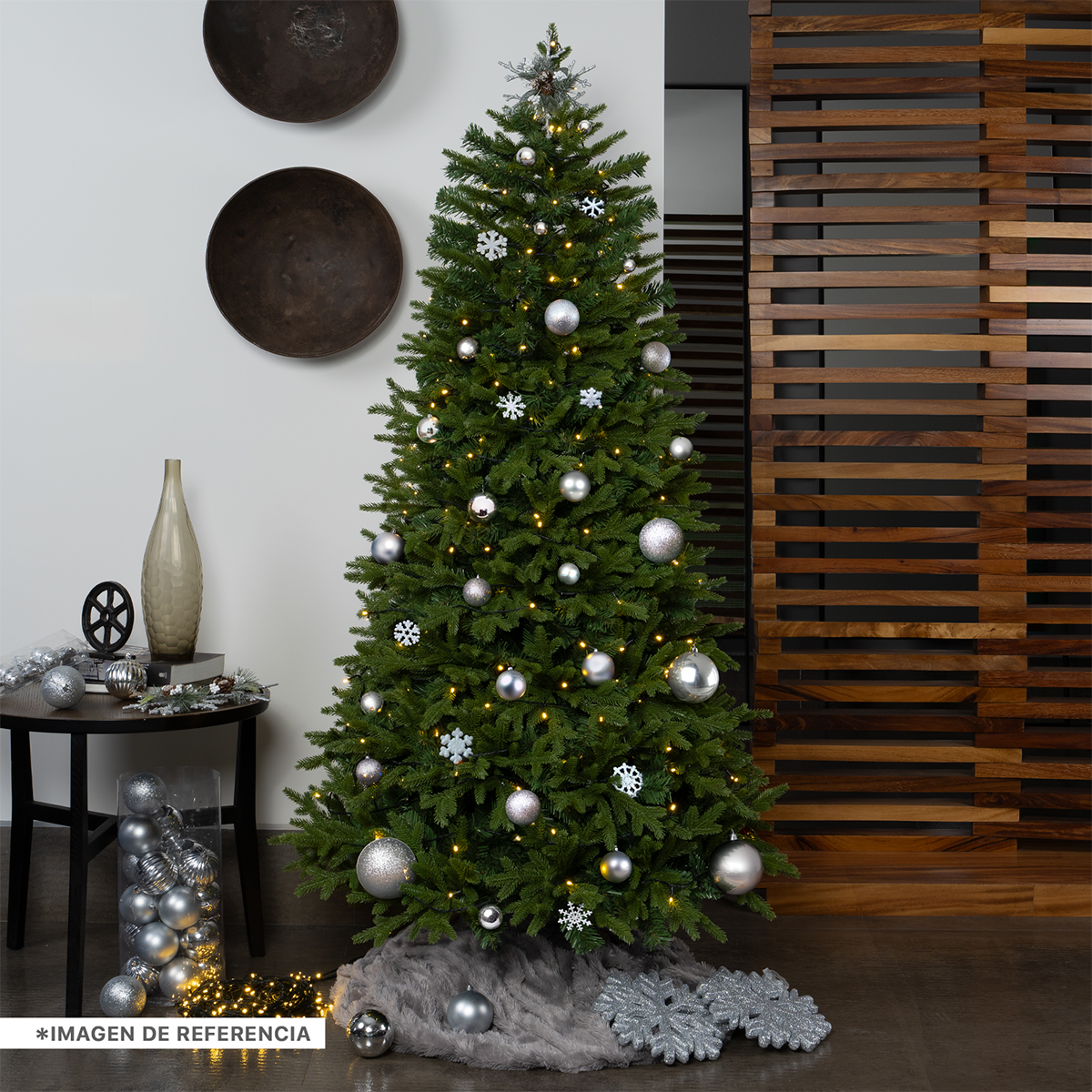 Árbol de Navidad Pino Navideño de 2.2m 1550 Ramas - Verde Olivo Para ESQUIMAL