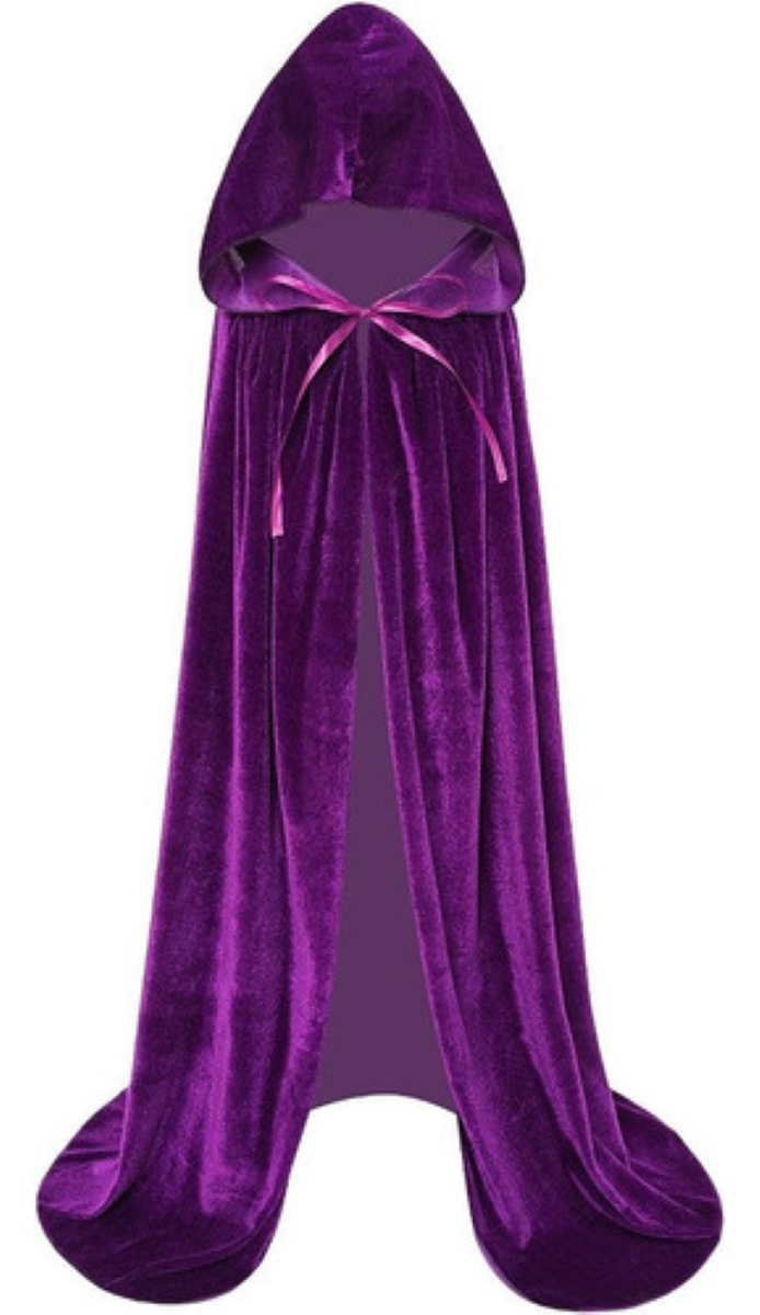 Disfraz Cosplay Capa Con Capucha Capa De Halloween 170 Cm PURPURA