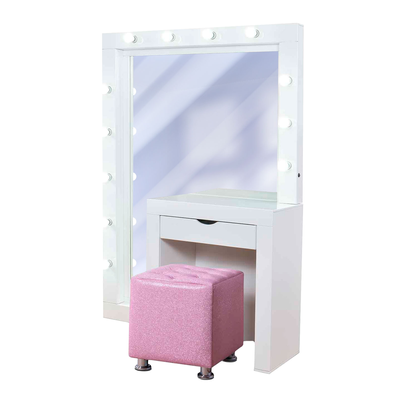 JAÉN  LUNA Y ESCRITORIO CON TABURETE COLOR BLANCO MOBELO-ENTREGA ÚNICAMENTE EN CDMX, QUERÉTARO, PACHUCA, TOLUCA Y SUS ÁREAS METROPOLITANAS