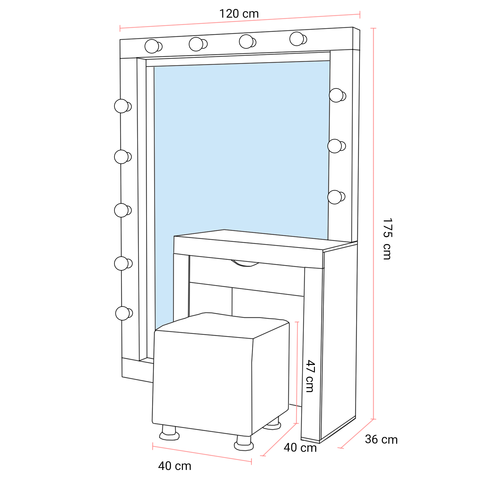 JAÉN  LUNA Y ESCRITORIO CON TABURETE COLOR BLANCO MOBELO-ENTREGA ÚNICAMENTE EN CDMX, QUERÉTARO, PACHUCA, TOLUCA Y SUS ÁREAS METROPOLITANAS