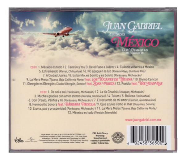 Juan Gabriel Ciudades Mexico Con Escalas En Mi Corazon 2 Cd.