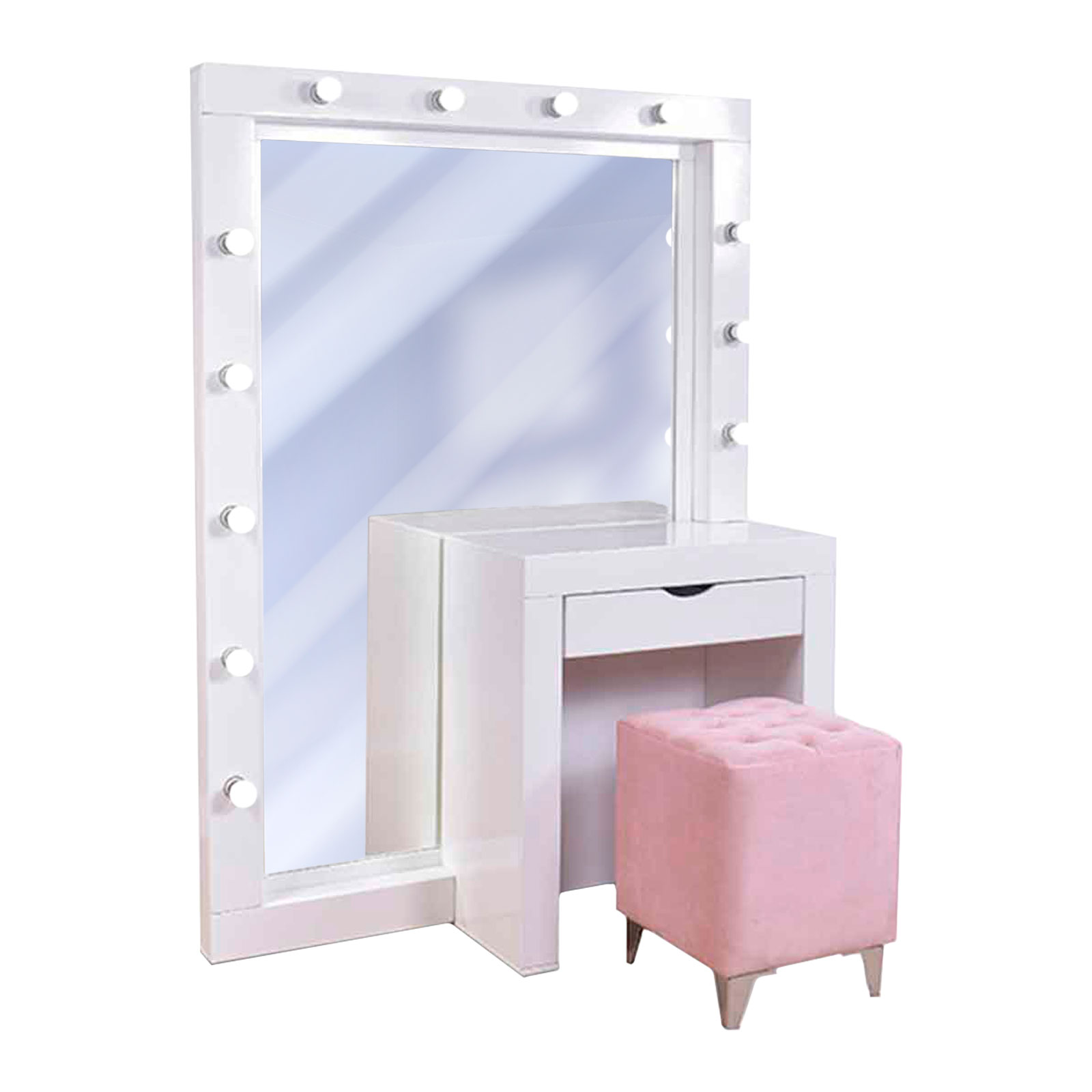 LUNA Y ESCRITORIO COLOR BLANCO  CON  TABURETE TRIXIE MOBELO - ENTREGA UNICAMENTE EN CDMX, QUERÉTARO, PACHUCA, TOLUCA Y SUS ÁREAS METROPOLITANAS