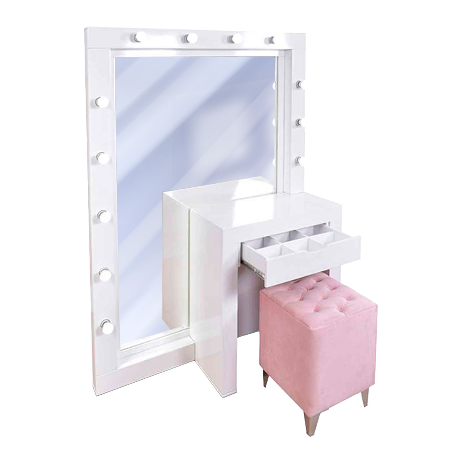 LUNA Y ESCRITORIO COLOR BLANCO  CON  TABURETE TRIXIE MOBELO - ENTREGA UNICAMENTE EN CDMX, QUERÉTARO, PACHUCA, TOLUCA Y SUS ÁREAS METROPOLITANAS