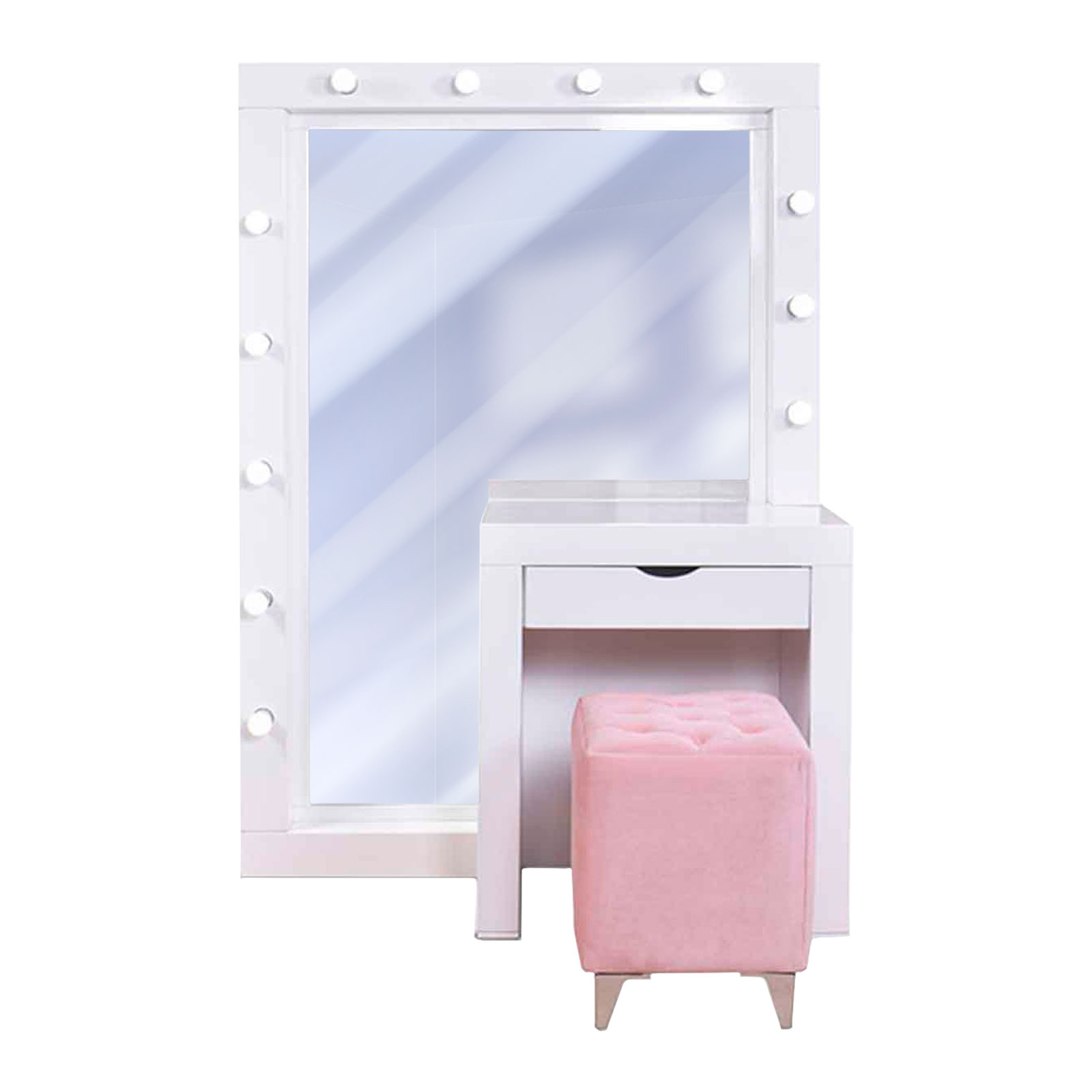 LUNA Y ESCRITORIO COLOR BLANCO  CON  TABURETE TRIXIE MOBELO - ENTREGA UNICAMENTE EN CDMX, QUERÉTARO, PACHUCA, TOLUCA Y SUS ÁREAS METROPOLITANAS