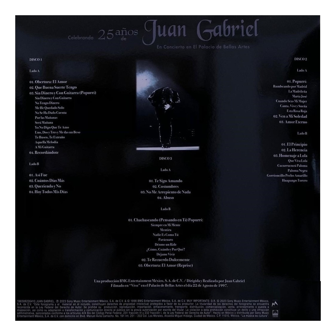 Juan Gabriel Celebrando 25 Años En Bellas Artes 3 Lp Vinyl.