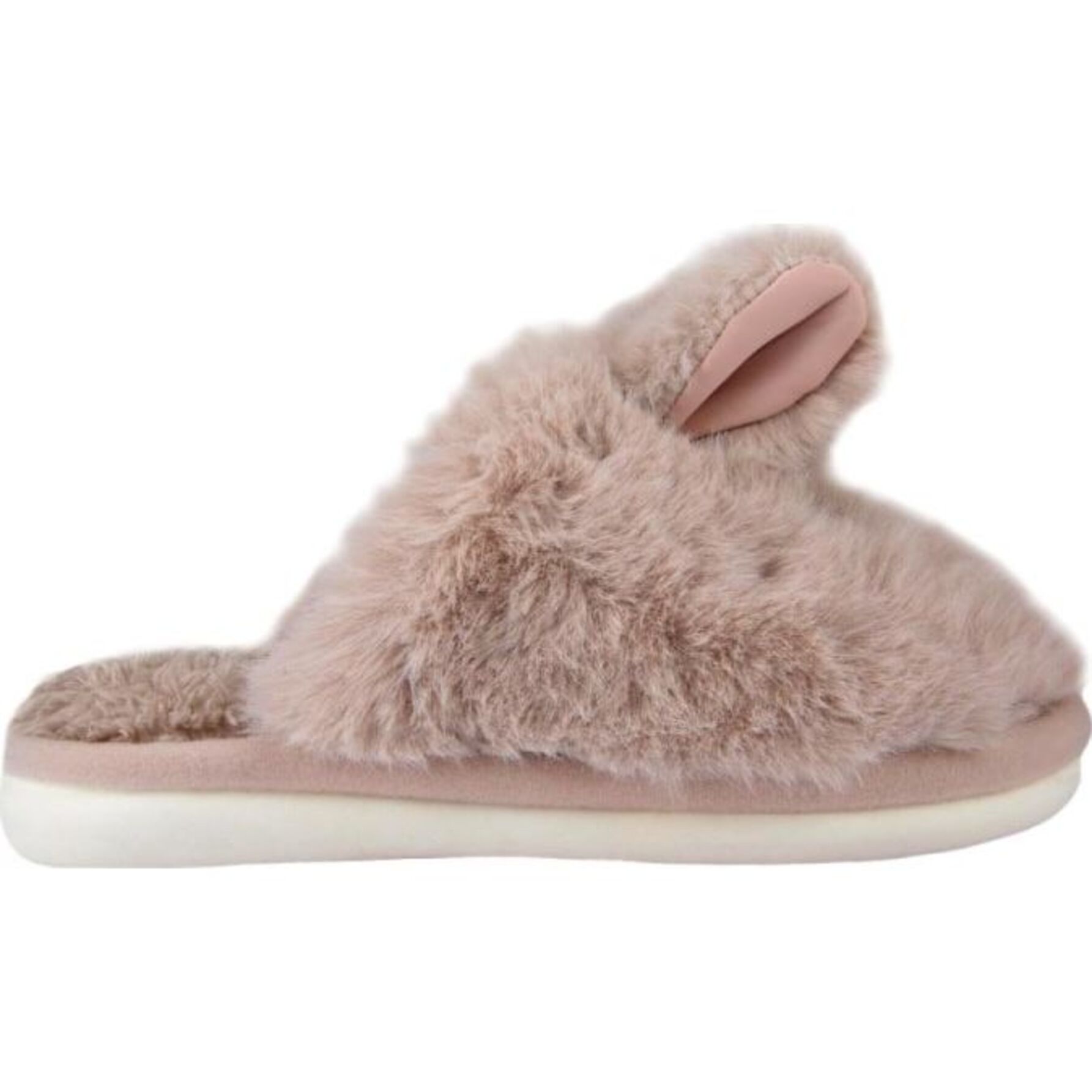 Pantufla para mujer, con figura de conejo de peluche, color beige, marca Love to Lounge 1170202