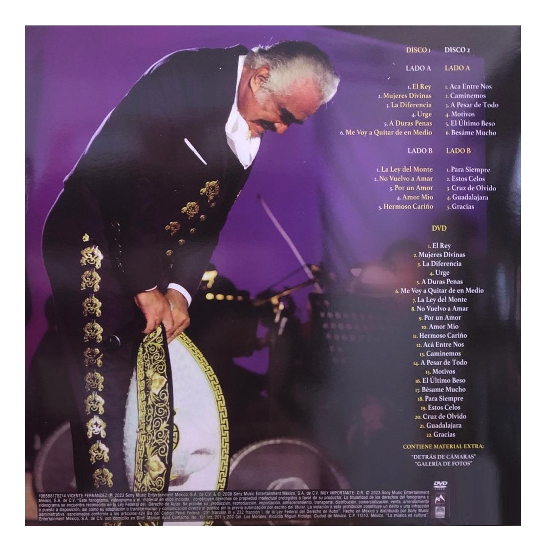 Vicente Fernandez Primera Fila 2 Lp Vinyl  Dvd