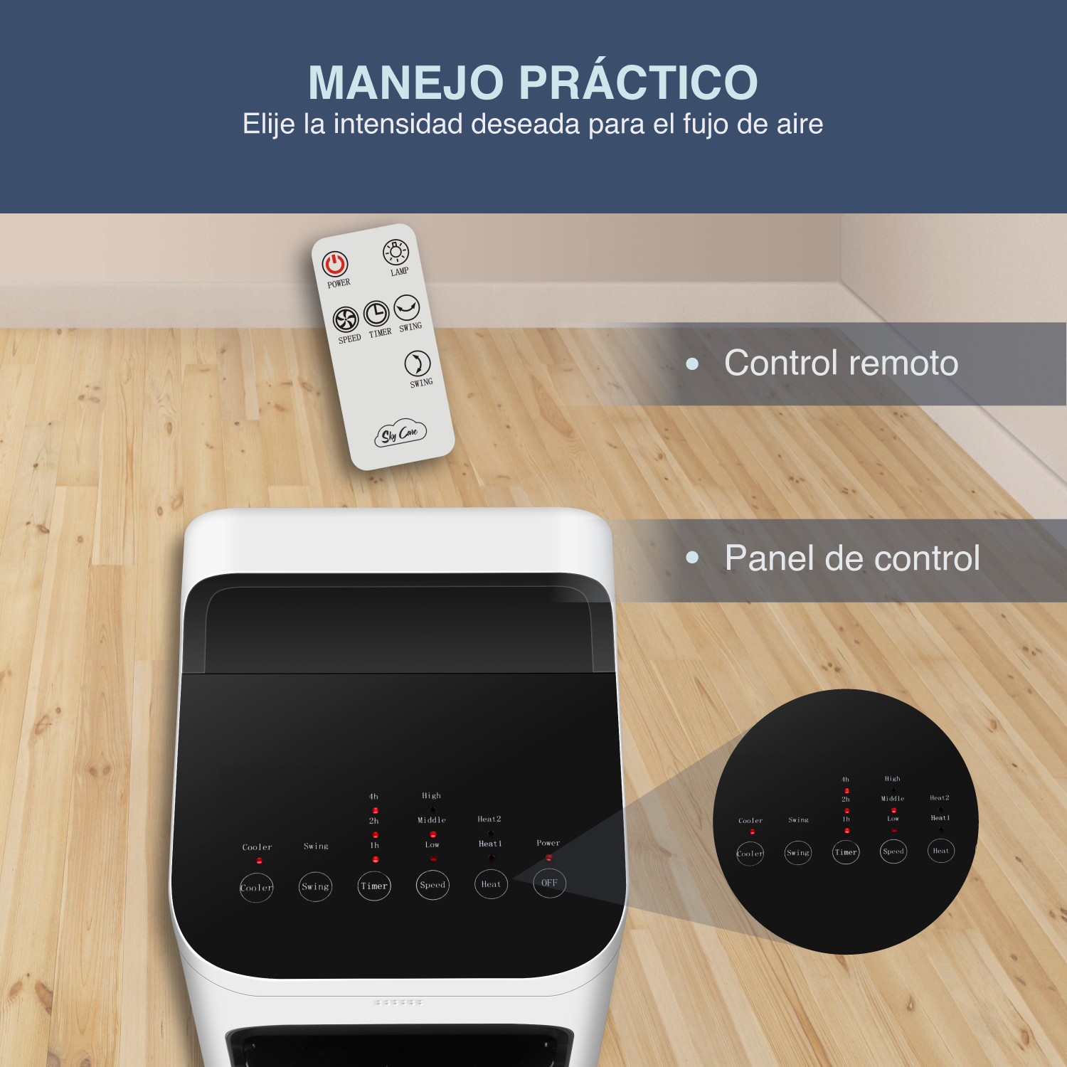 Ventilador Enfriador y Calefactor 4 en 1 Blanco 33 cm x 30.5 cm x 67.5 cm