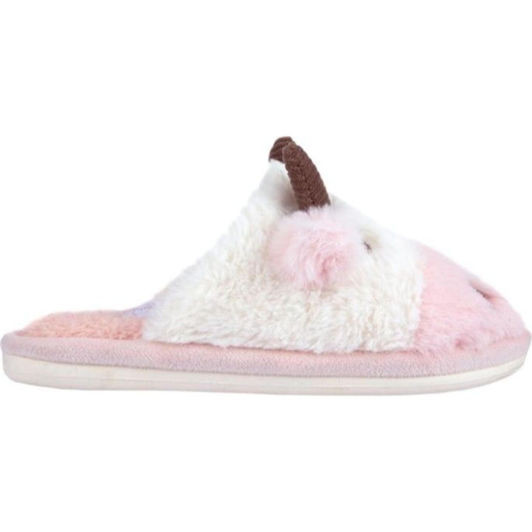 Pantufla para mujer, con forma de vaca de peluche, color rosa, marca Love to Lounge 1170204