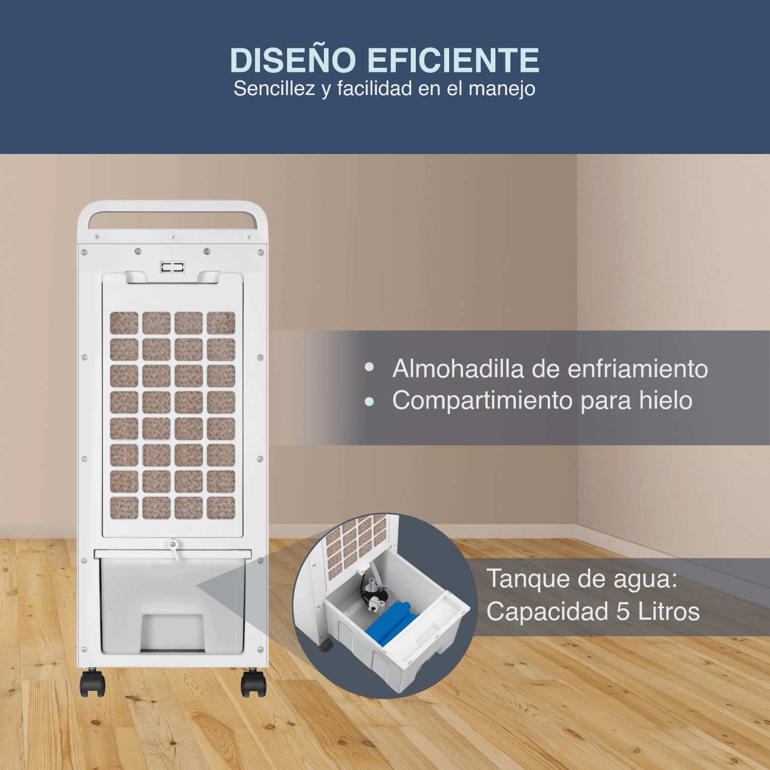 Ventilador Enfriador y Calefactor 4 en 1 Blanco 33 cm x 30.5 cm x 67.5 cm