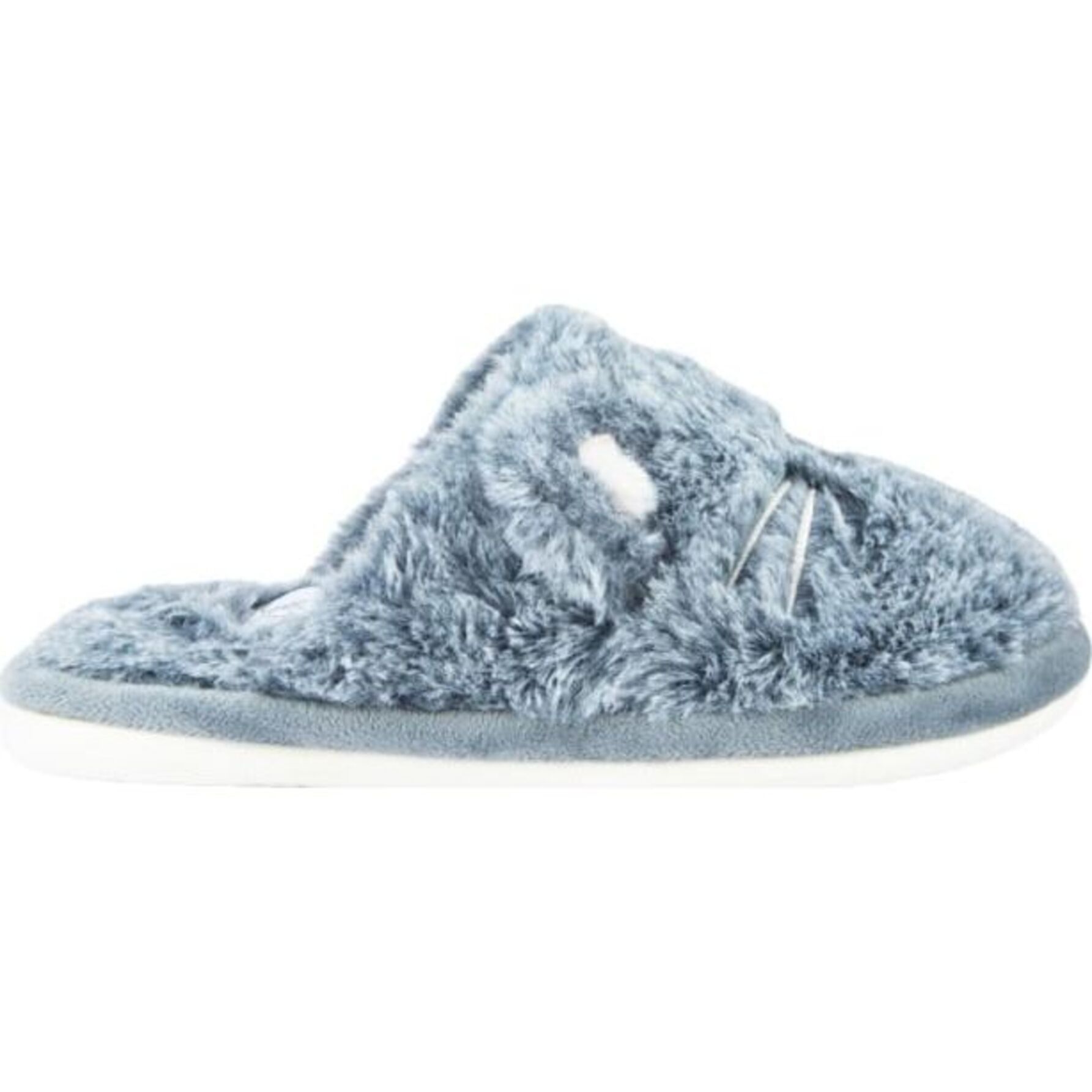 Pantufla para mujer, cómoda y reconfortante, con forma de gato de peluche color gris, marca Love to Lounge 1170205