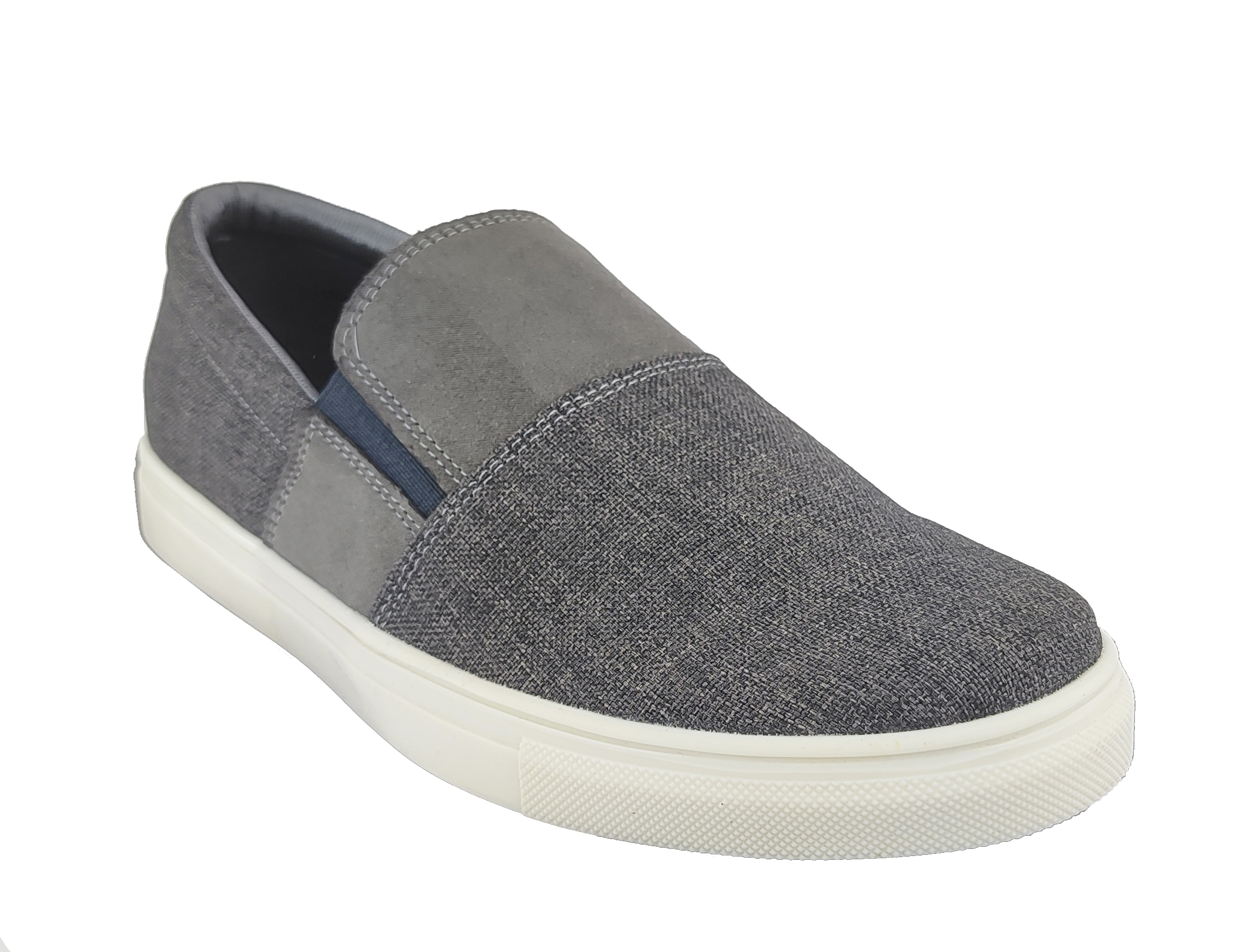 Tenis Mocasín Hombre En Tela Fresco Cómodo Marinero Topsider Color Gris