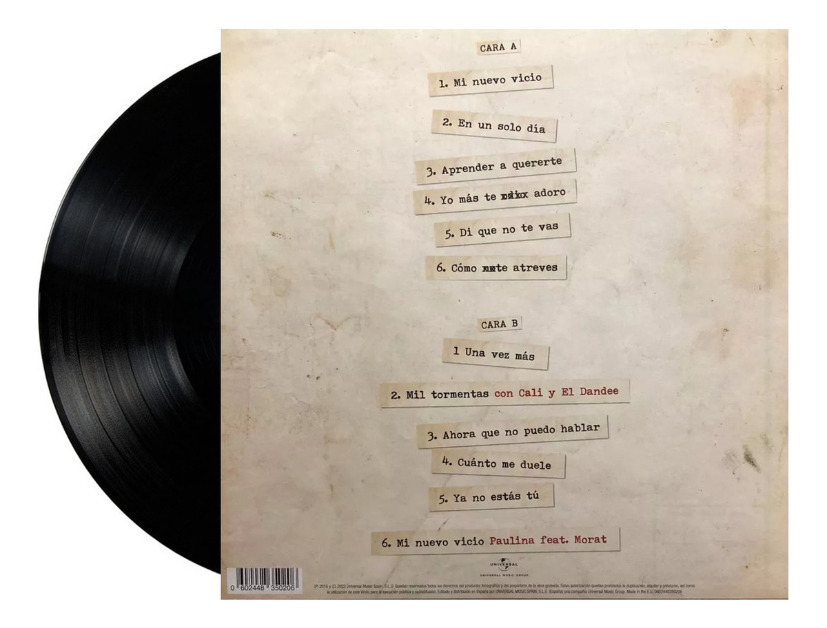 Morat Sobre El Amor Y Sus Efectos Secundarios Lp Vinyl.