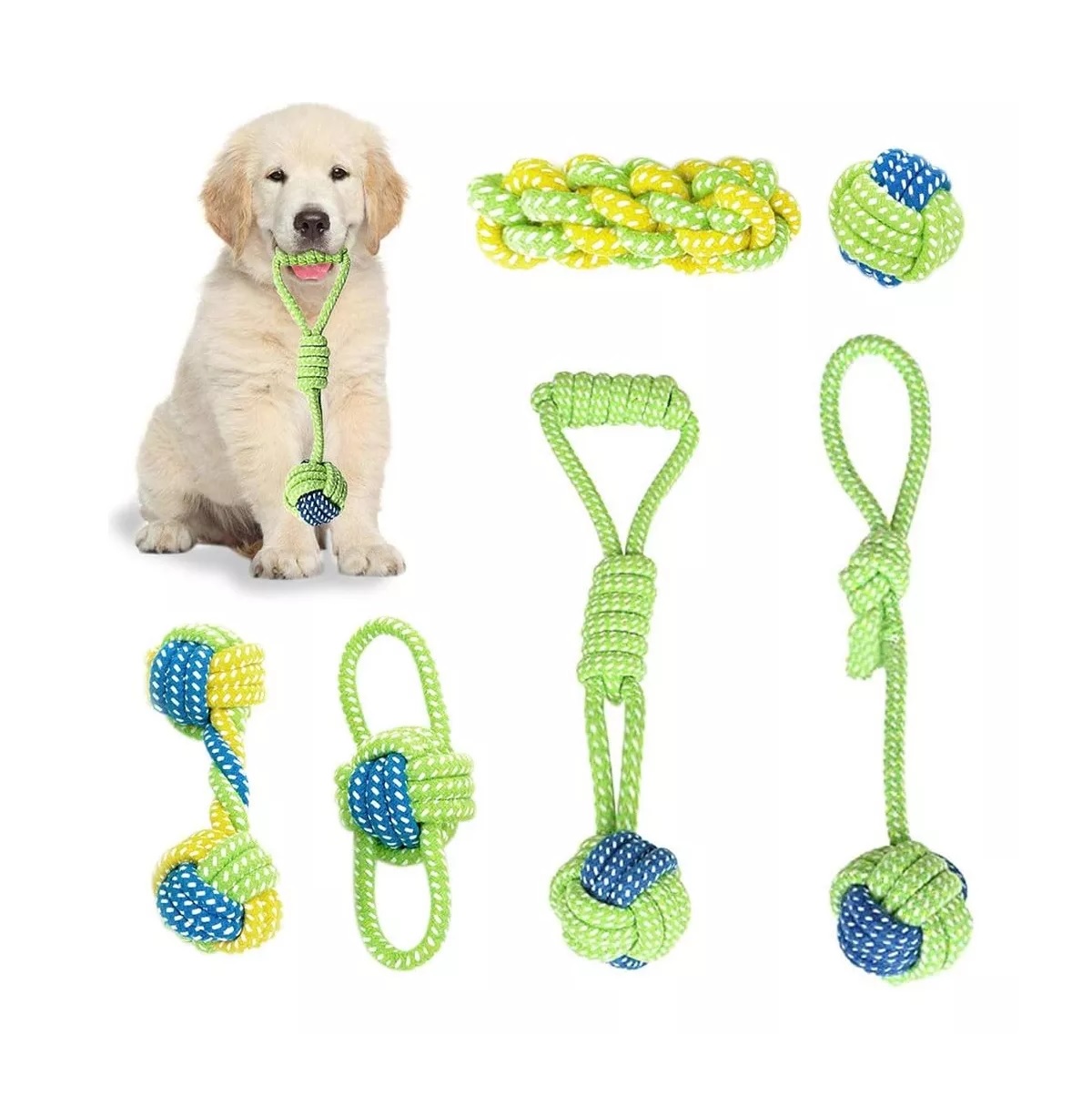 7pcs Juguete De Cuerda Para Perro Interactivo