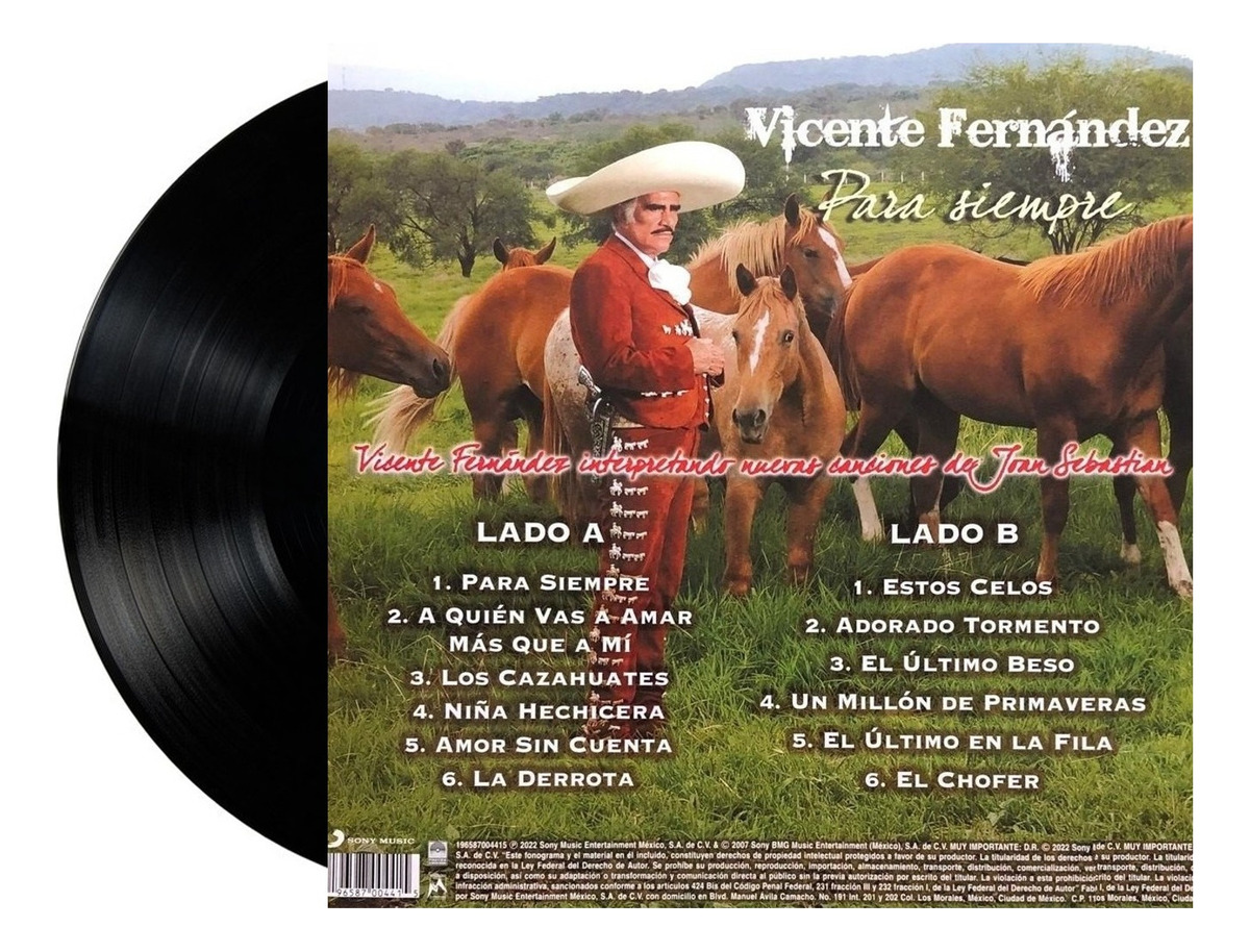 Vicente Fernandez Para Siempre Lp Vinyl 12".