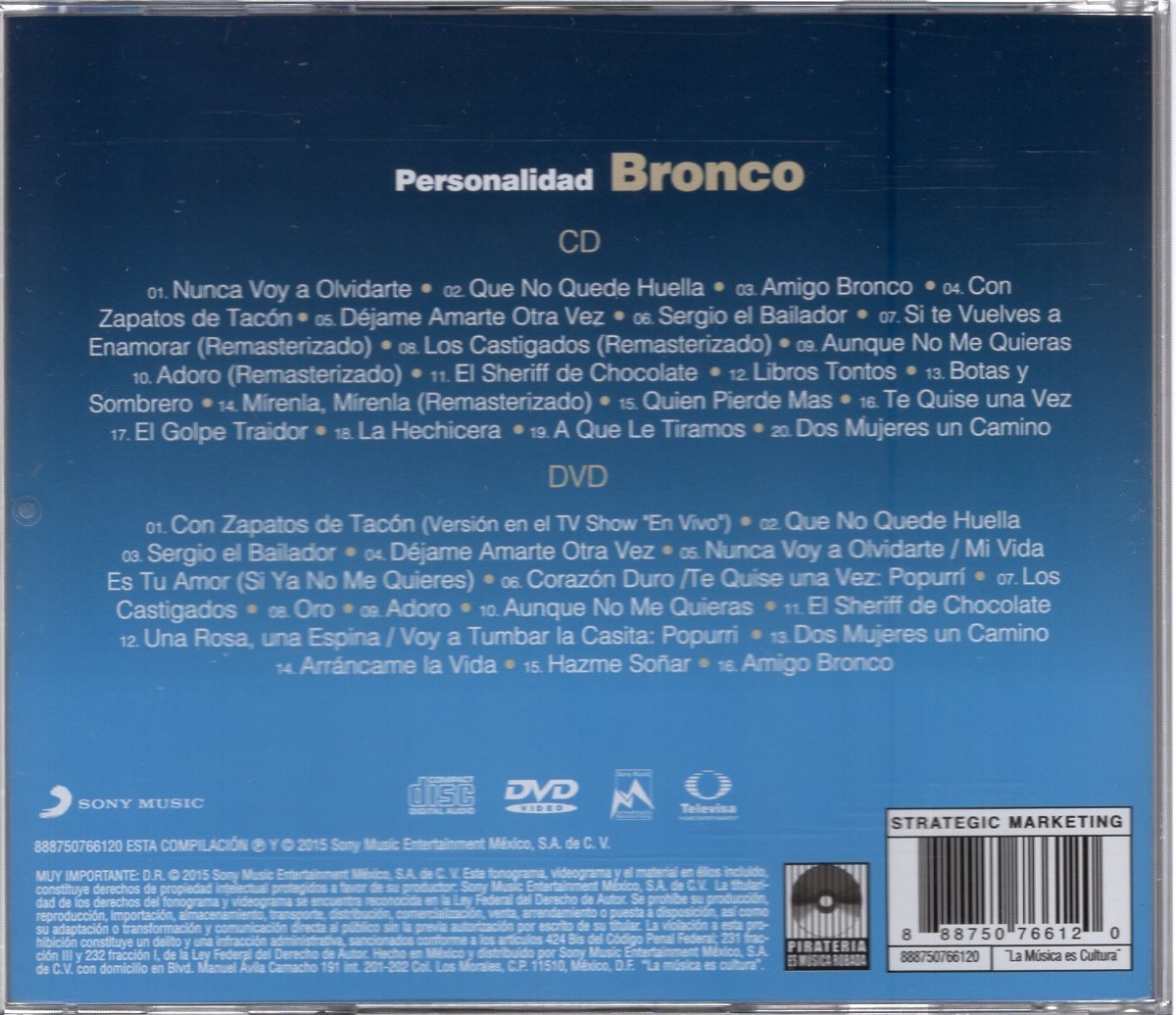 Bronco - Personalidad - Disco Cd + Dvd