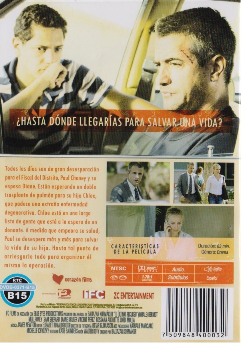 El Ultimo Recurso Inhale Dermot Mulroney Pelicula Dvd.