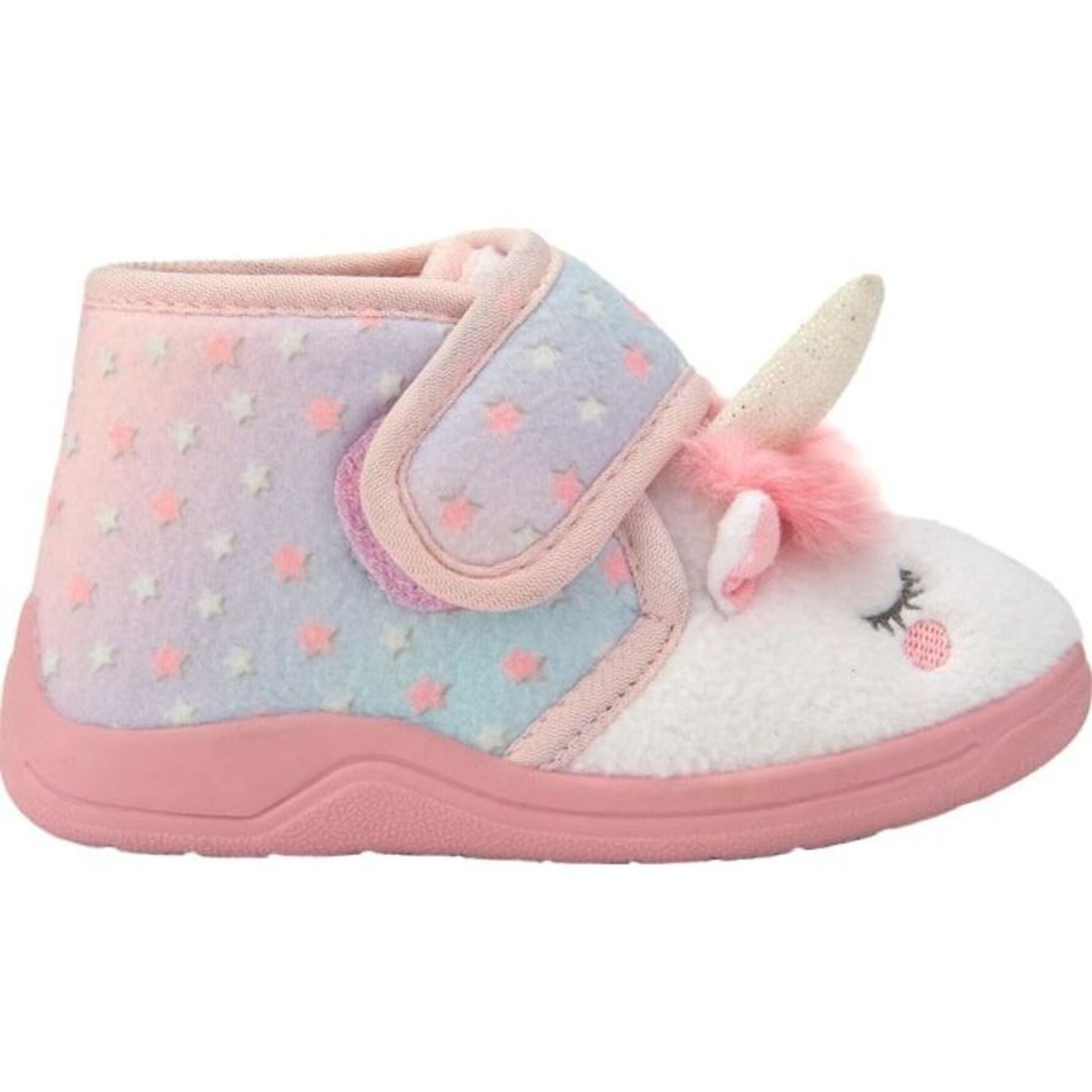 Pantufla para niña, tipo botín, con forma de unicornio, con ajuste con contactel, marca Vivis Shoes Kids 1044081