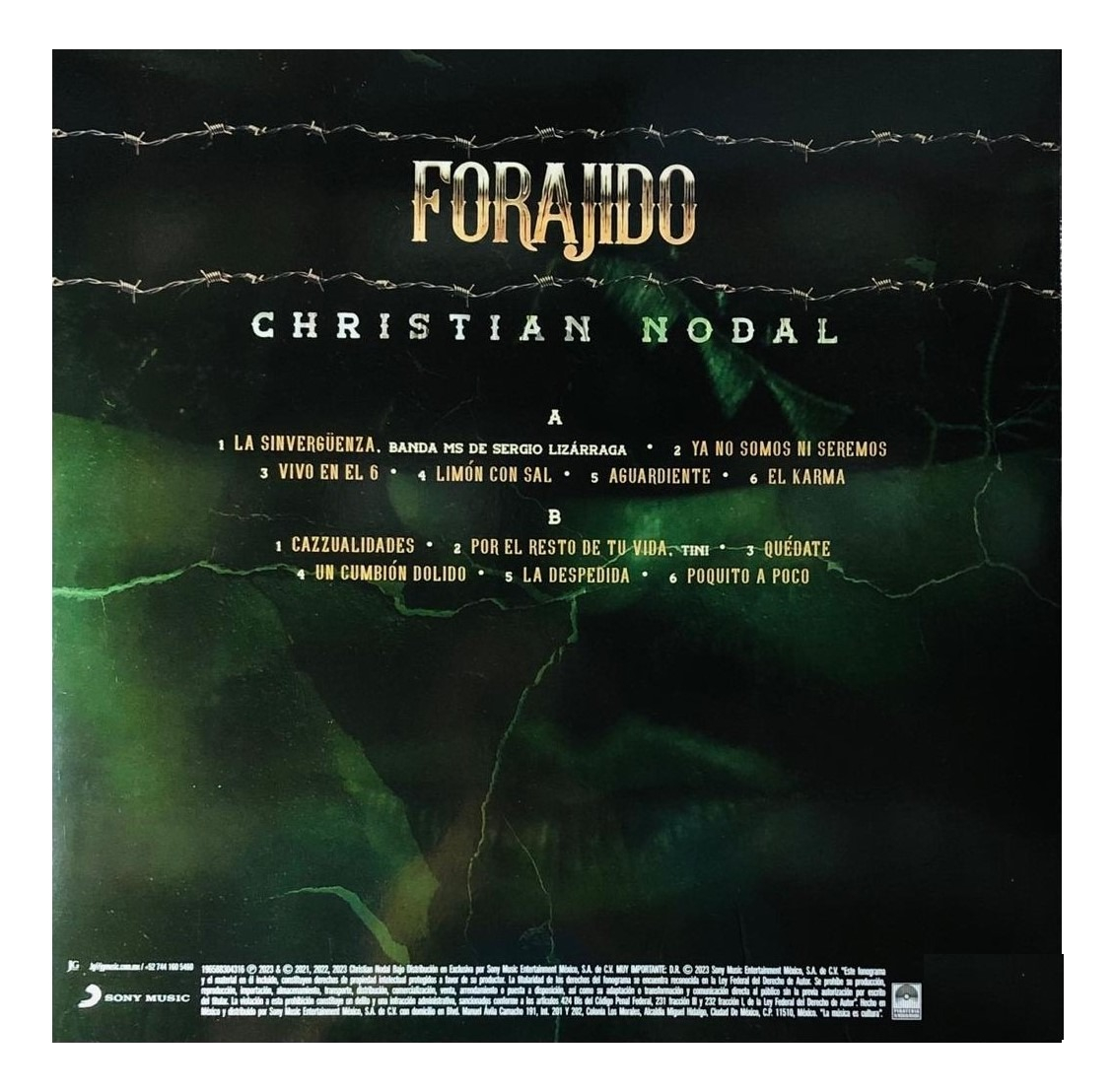 Christian Nodal Forajido Verde Green Lp Vinyl.