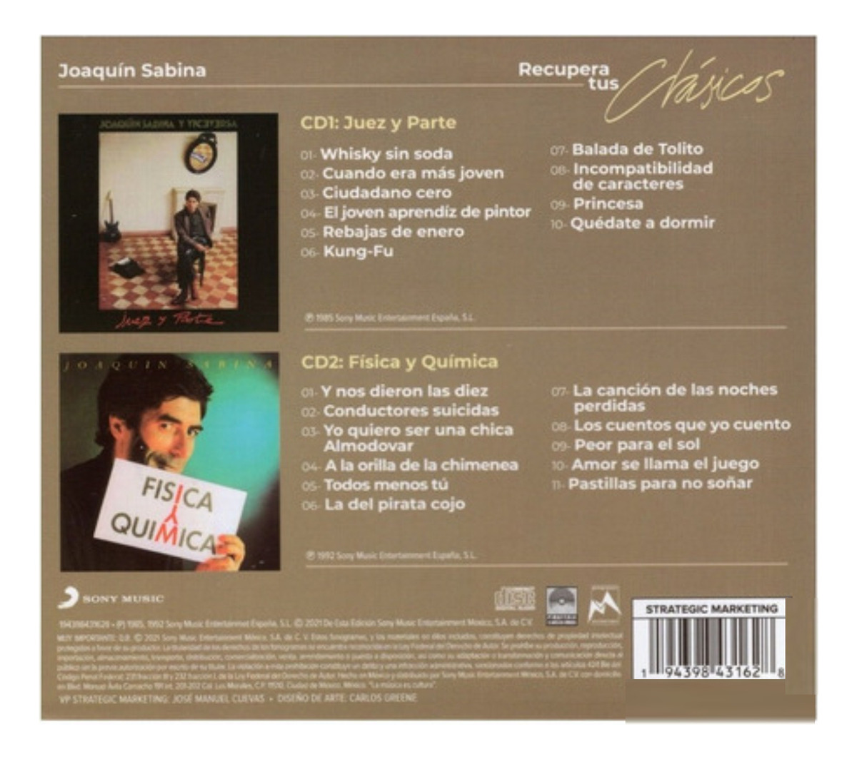 Joaquin Sabina Y Viceversa , Fisica Y Quimica 2 Discos Cd