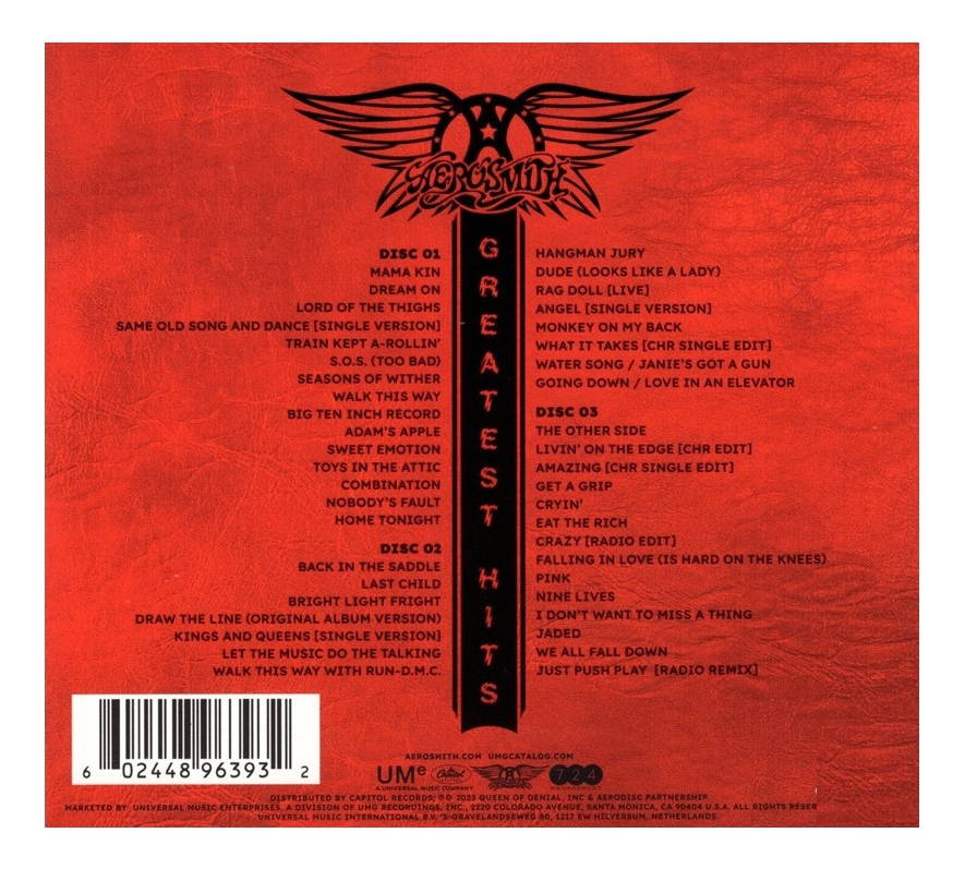 Aerosmith Greatest Hits Importado Box 3 Discos Cd