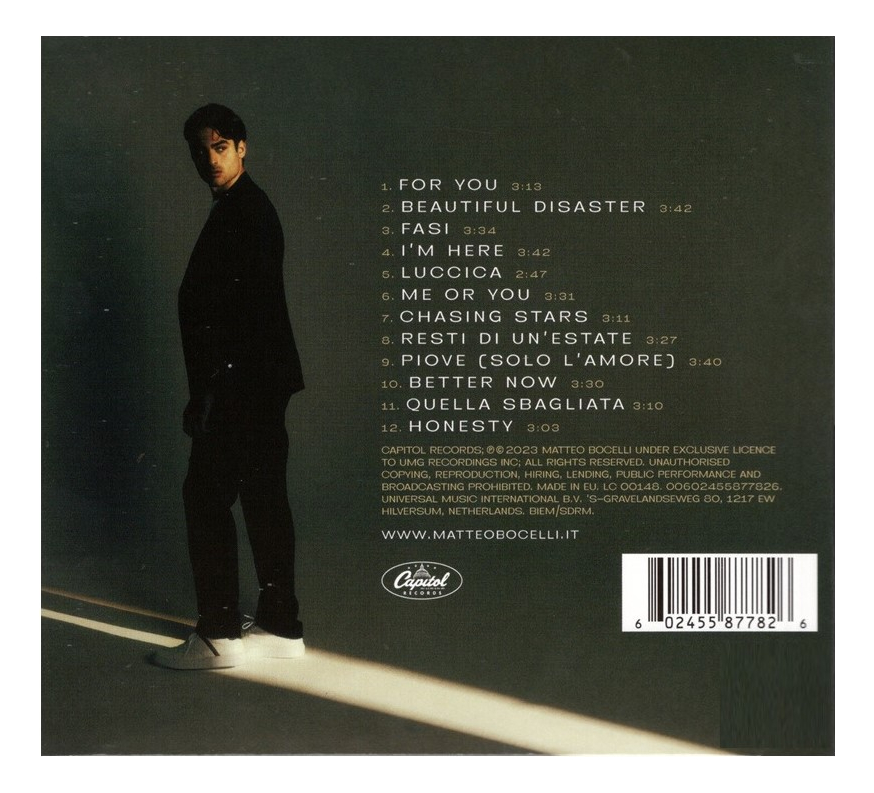 Matteo Bocelli Matteo Hijo Andrea Bocelli Disco Cd