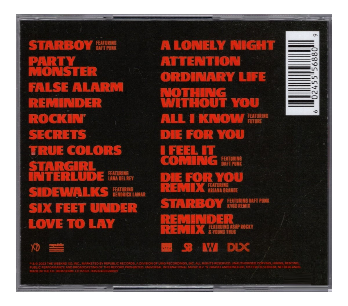 The Weeknd Starboy Deluxe Disco Cd.