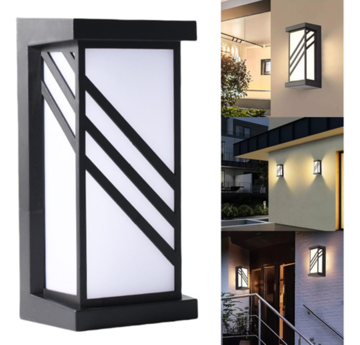 Lámpara De Pared Moderna Led Para Interior Exterior negro